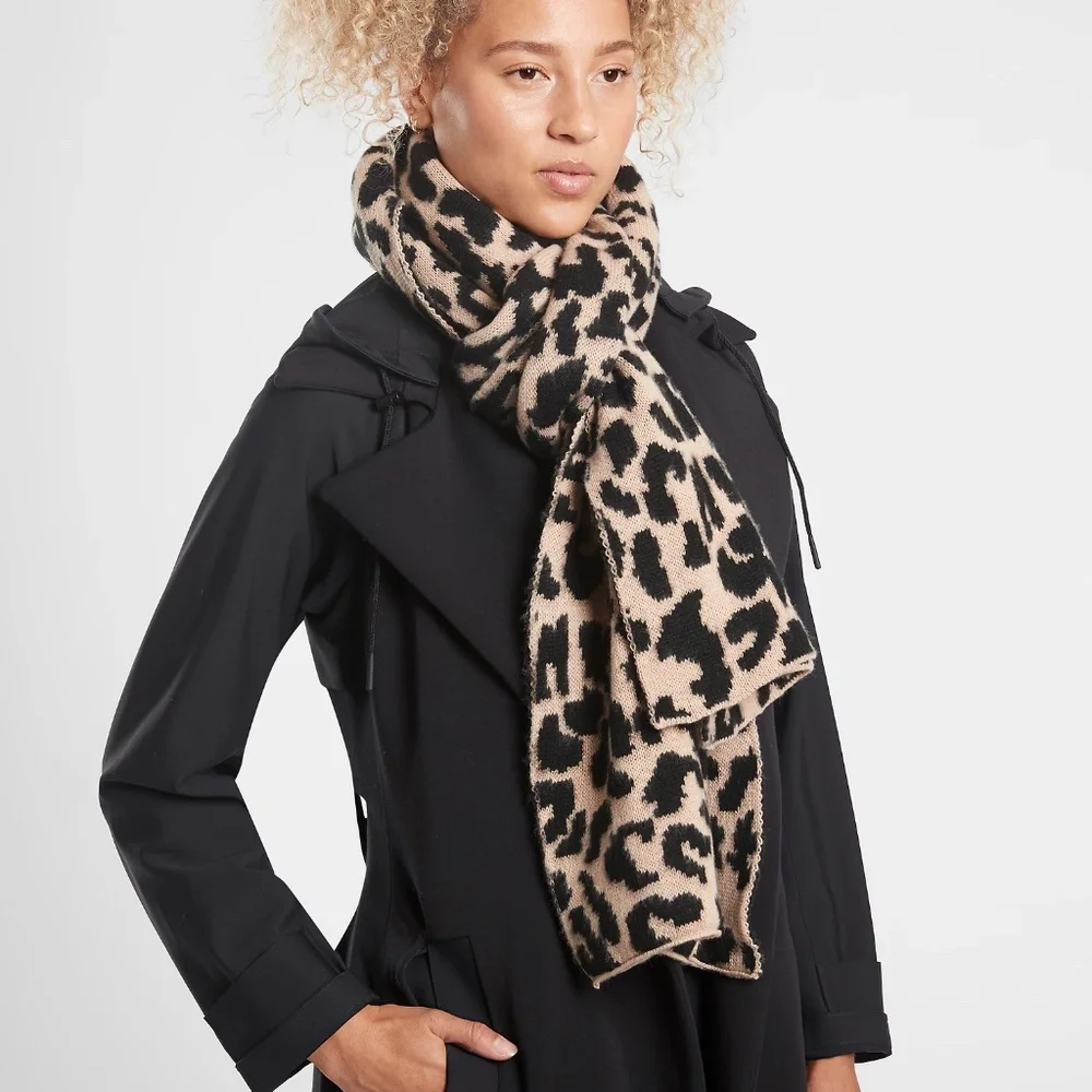 Athleta Morro Leopard Print Scarf, OS